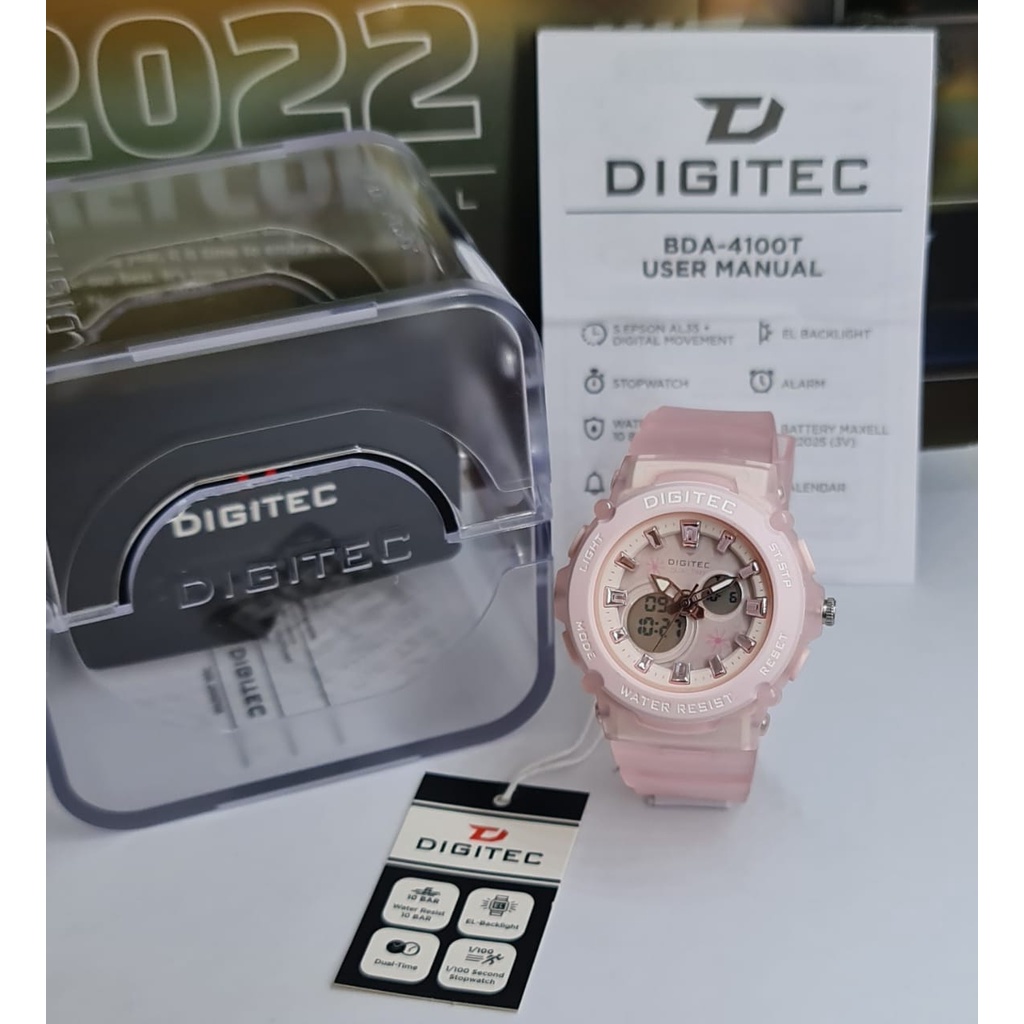 Jam Tangan Cowok Pria Digitec 4100 ORIGINAL LED Bulat Digital Import Murah Mewah BONUS BATERAI CADANGAN!