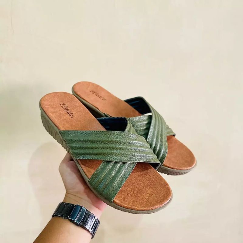 Sandal kulit wanita / Sandal kulit garut / sandal wedges wanita