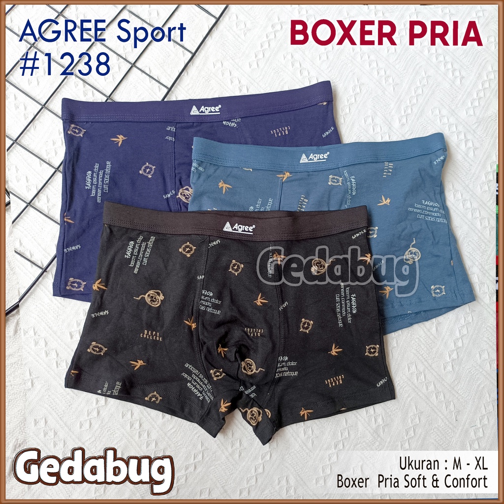 Boxer Pria AGREE Sport 1238 | Celana dalam pria Cassual &amp; Keren | Gedabug