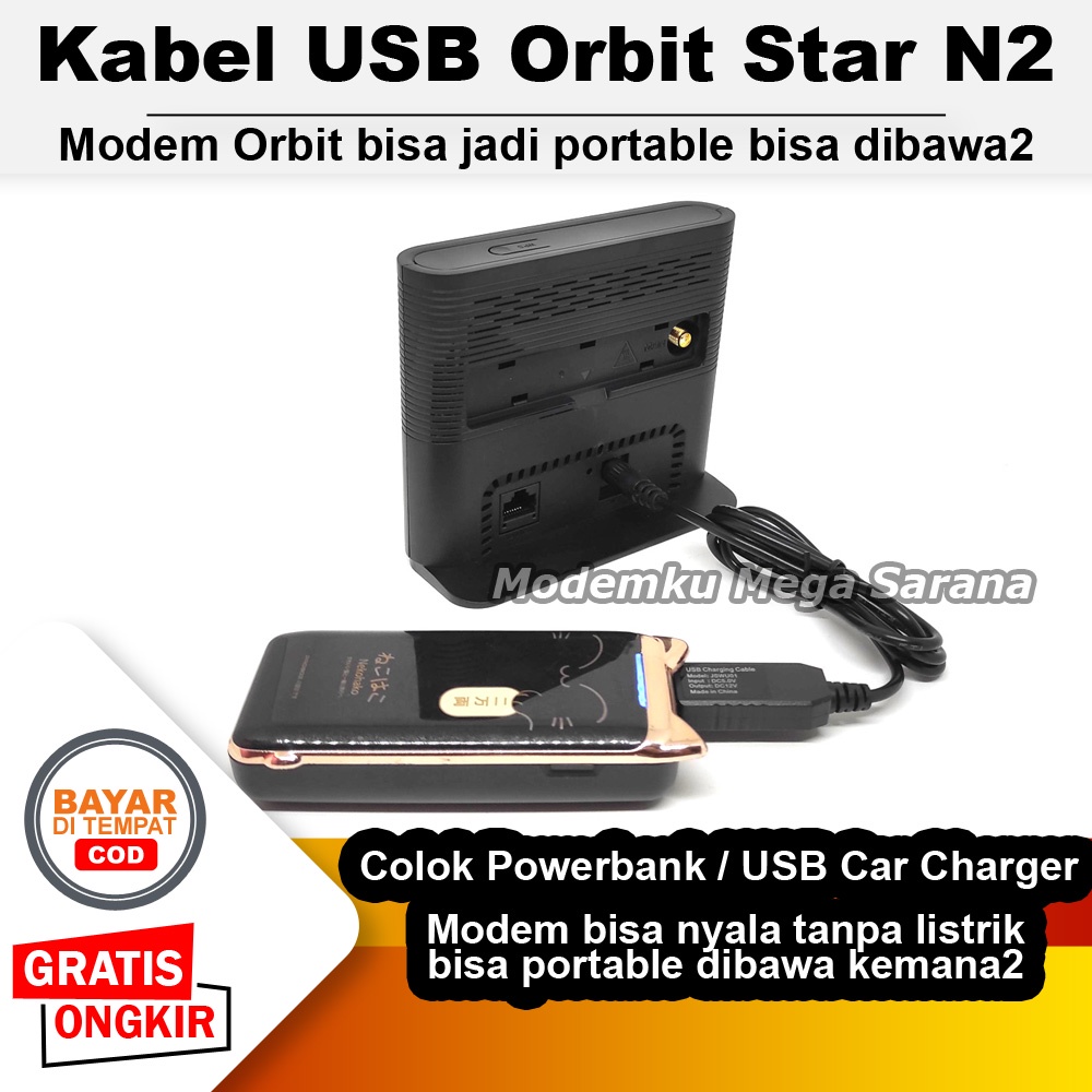 Kabel USB Powerbank Car Charger Modem Wifi Telkomsel Orbit Star N2