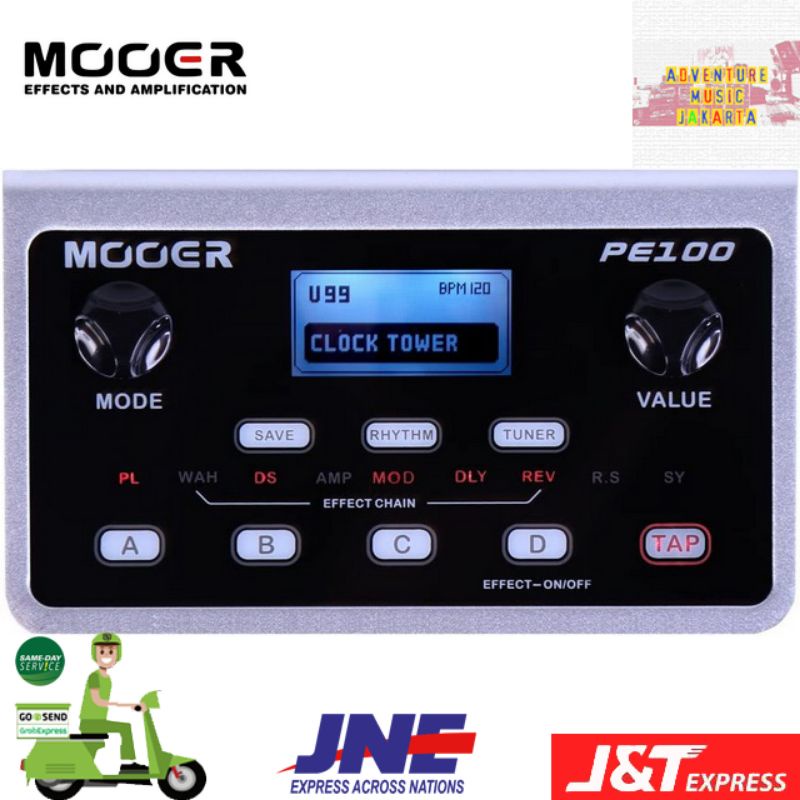 MOOER PE100 Portable Multi Efek Gitar Mooer PE 100