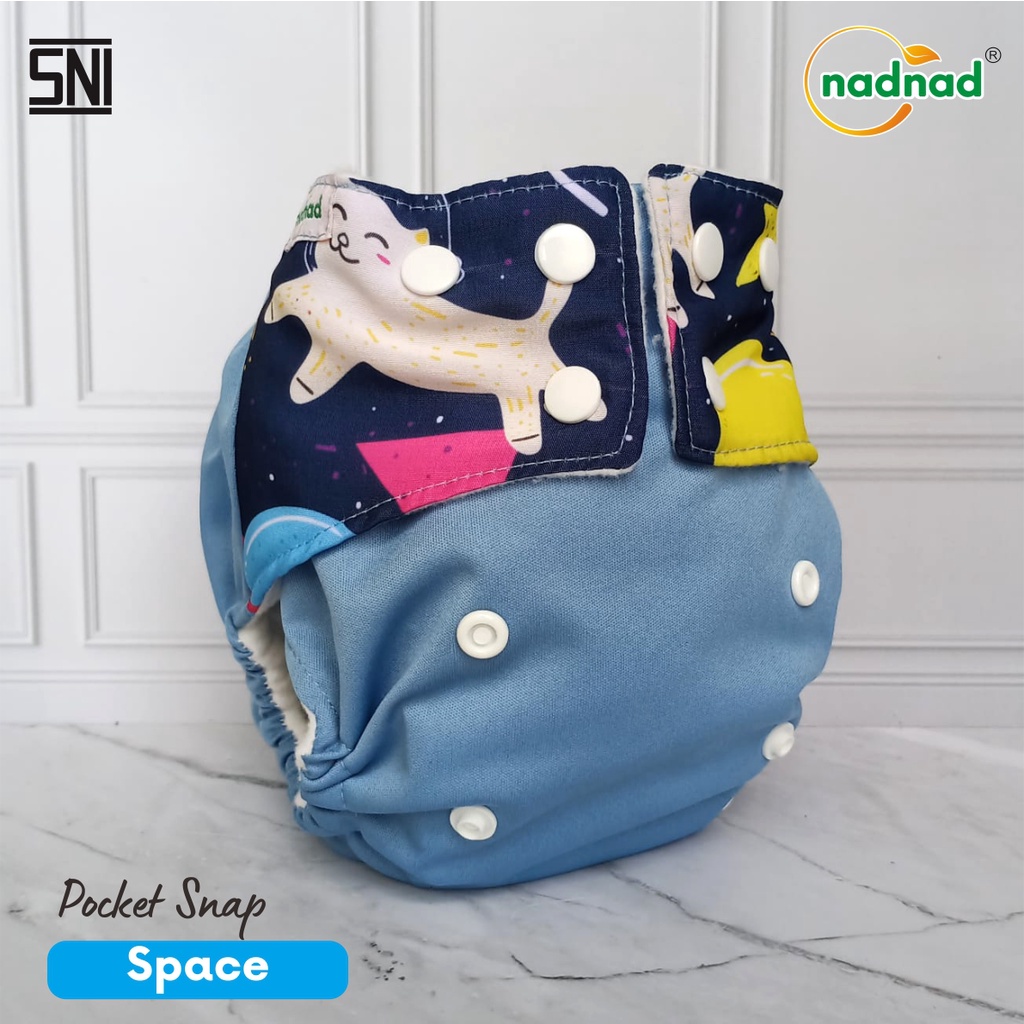 (COD) Paket 3 Pcs Clodi Nadnad Tipe Pocket Snap Size Bb 3-15 Kg Popok Kain Modern