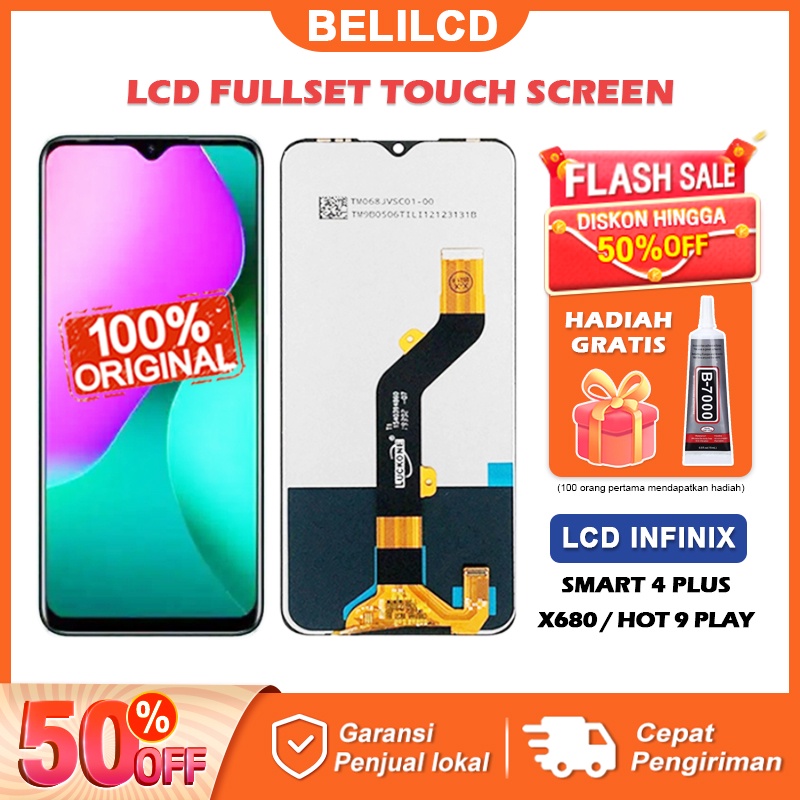 [ORIGINAL] LCD INFINIX X680 HOT 9 PLAY SMART 4 PLUS Fullset Touchscreen HD Touch Screen Bagian Digitizer Layar Sentuh Versi Tinggi