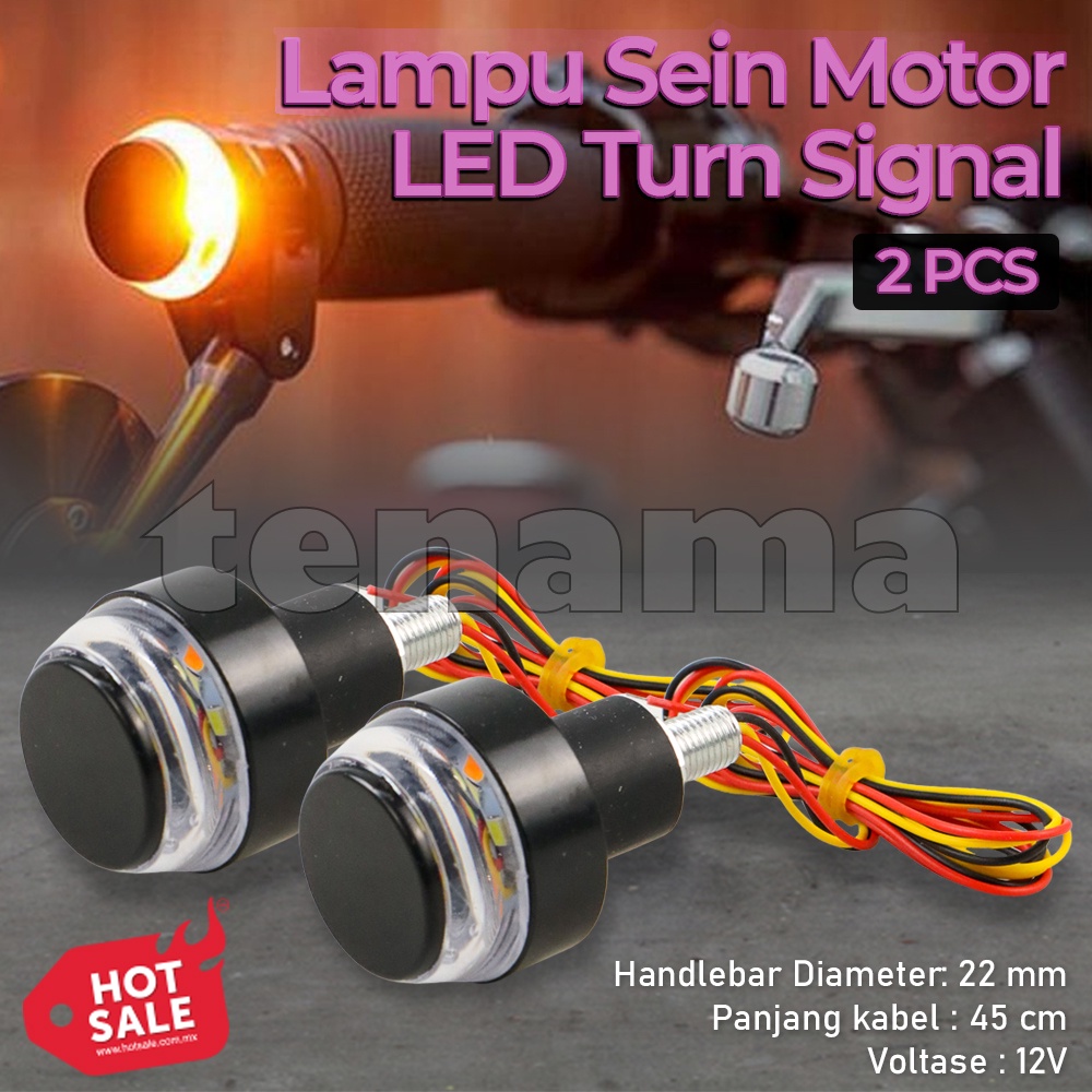 Lampu Sein LED Jalu Motor 2 Pcs  22mm Turn Signal Indicator Blinker