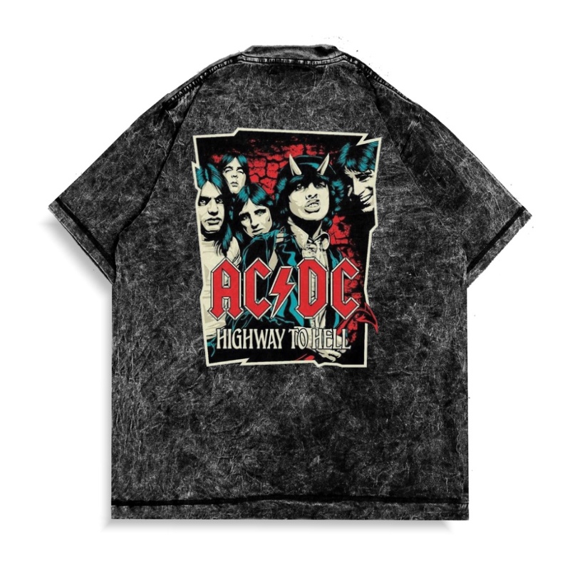 KAOS POLOS METAL ACDC OVERSIZE UNISEX  PREMIUM OVERSIZED TSHIRT