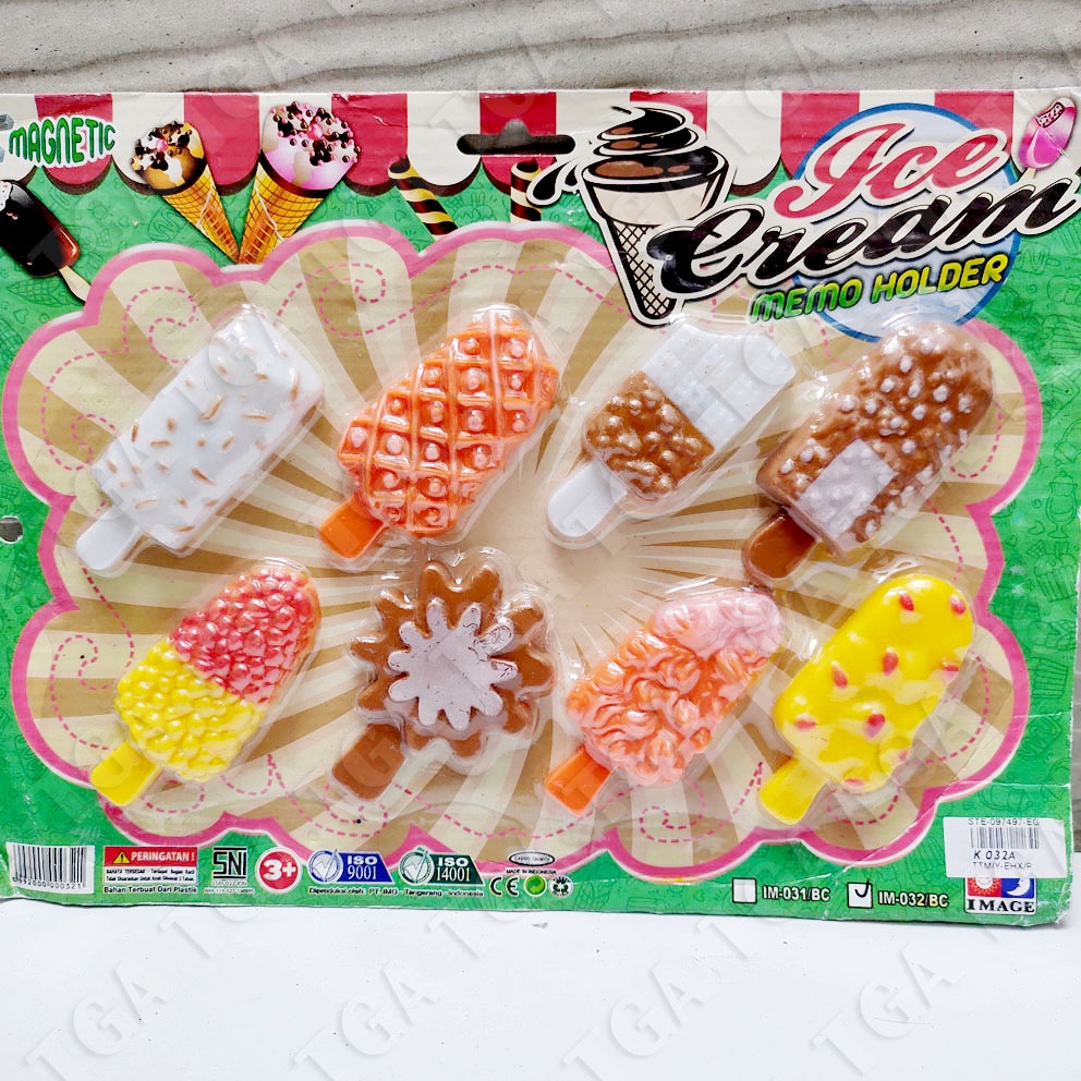 Ice Cream Magnetic Memo Holder Tempelan Kulkas Magnet Bentuk Es Krim