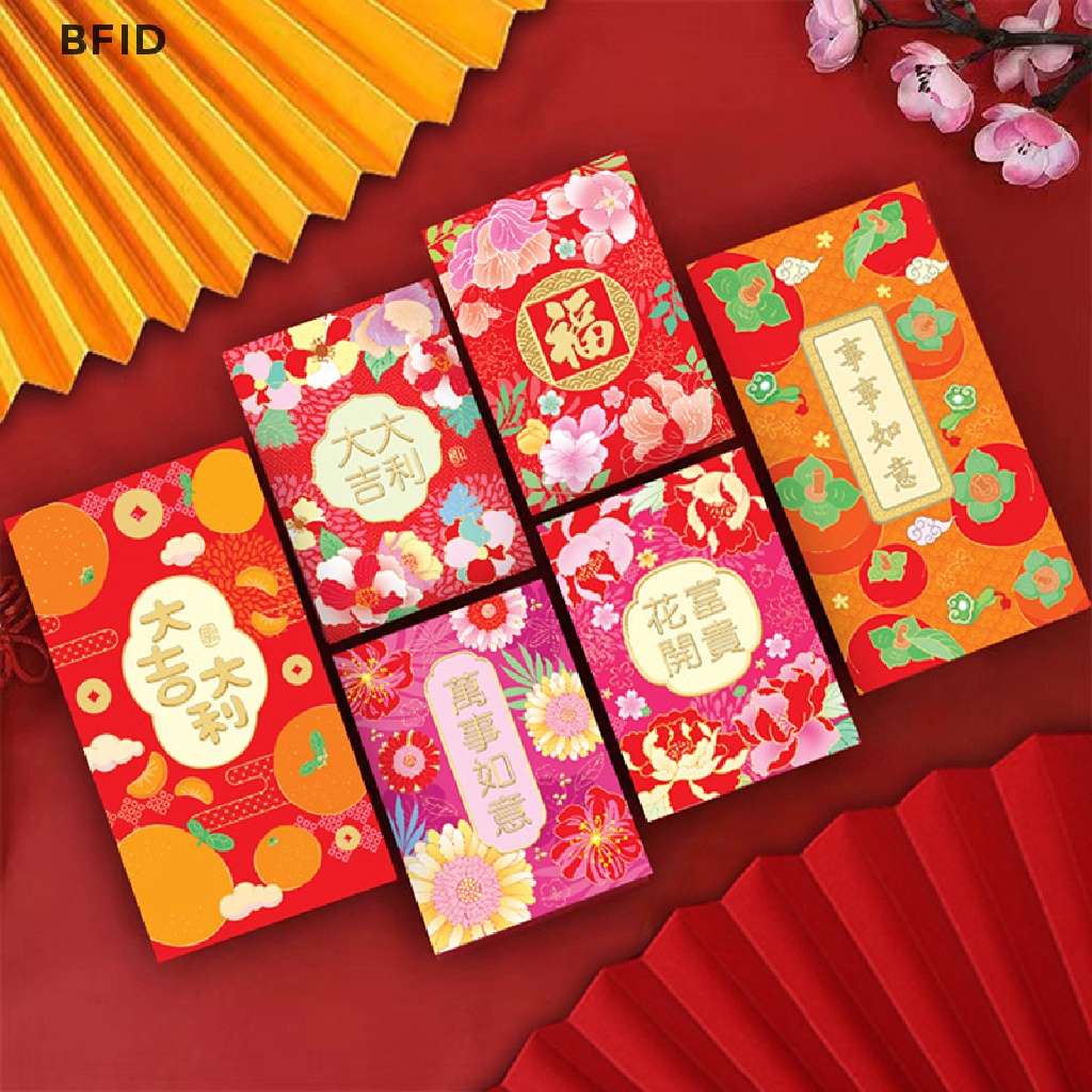 [BFID] 6pcs 2023tahun Kelinci Cina Amplop Merah Kreatif Musim Semi Festival Ulang Tahun Pernikahan Anak Hadiah Beruntung Uang Amplop Merah Packet [ID]