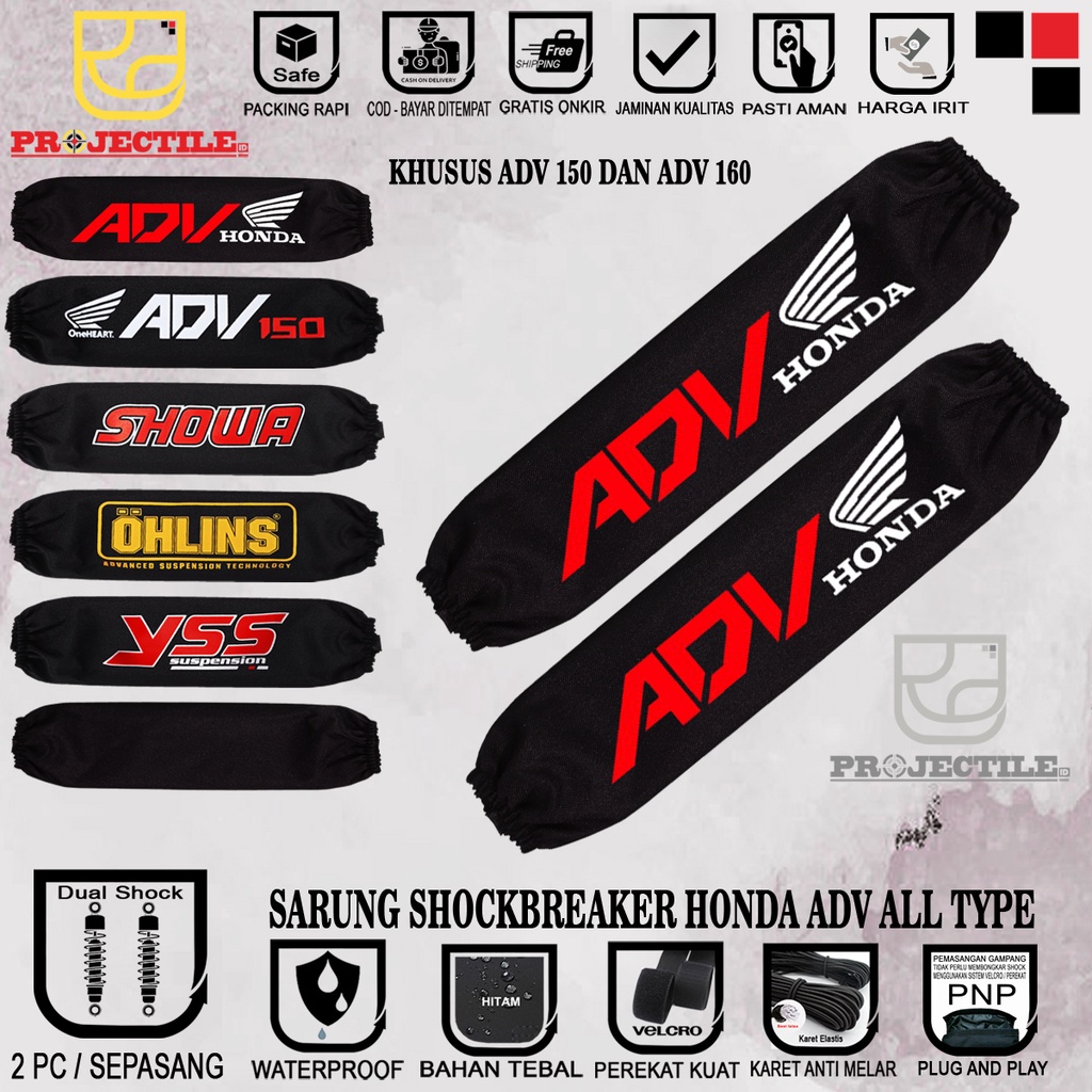 Sarung shock PCX / cover shockbreaker sarung sok shok belakang motor sepasang PCX 160, PCX 150, ADV