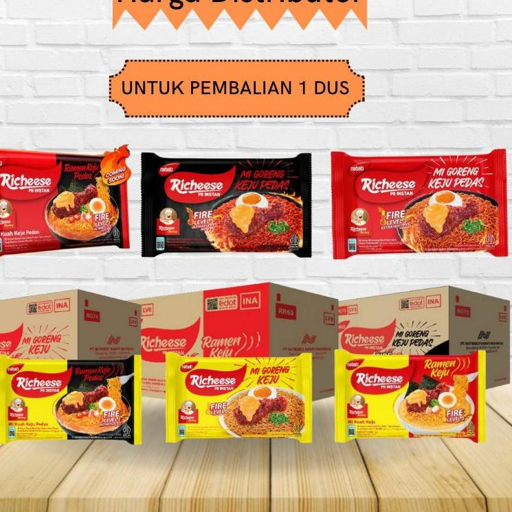 

✧ Richeese Mie Goreng Keju Ramen Kuah All Varian level 0-5 - KARTON DUS ➧