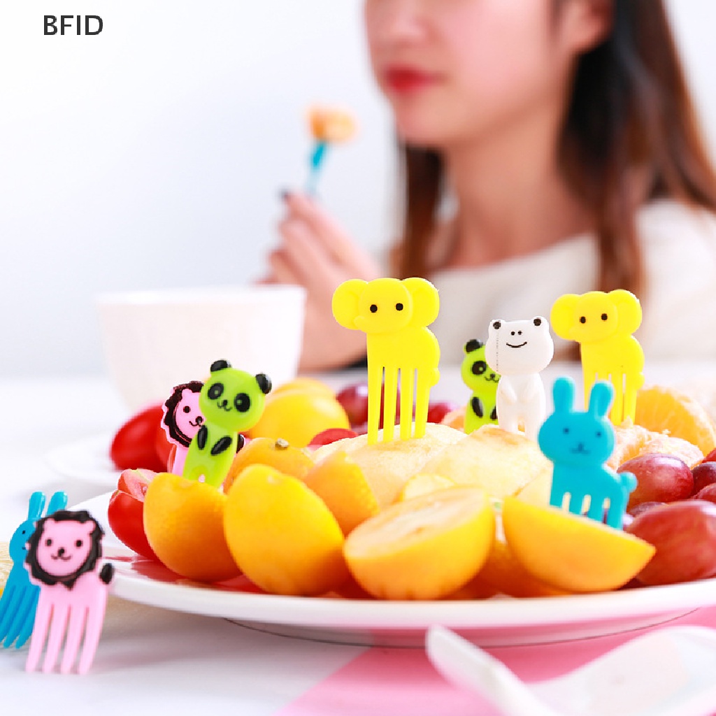 [BFID] Garpu Buah Mini Kartun Anak Snack Kue Dessert Fruit Pick Tusuk Gigi Decor [ID]