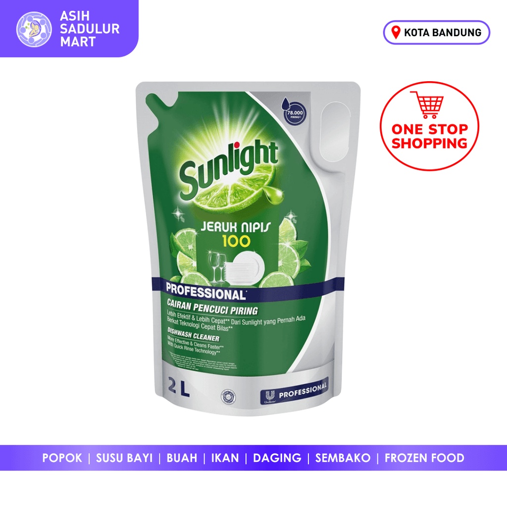 Sunlight Professional Sabun Cuci Piring 1 Karton (6 Pouch x 2L) Bandung