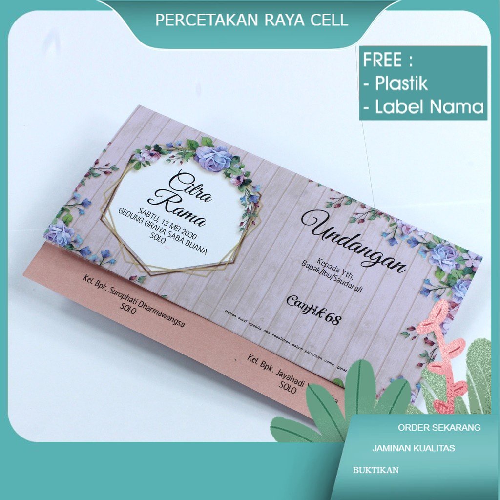 

Undangan Pernikahan Kode Cantik 68 Murah Sudah Cetak