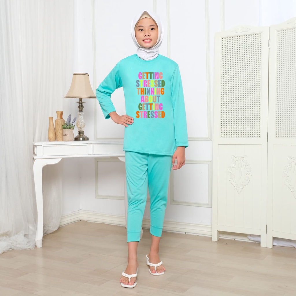 Hzl_outfit Setelan Baju Anak Perempuan Getting Stressed/Baju Setelan Anak Hijab