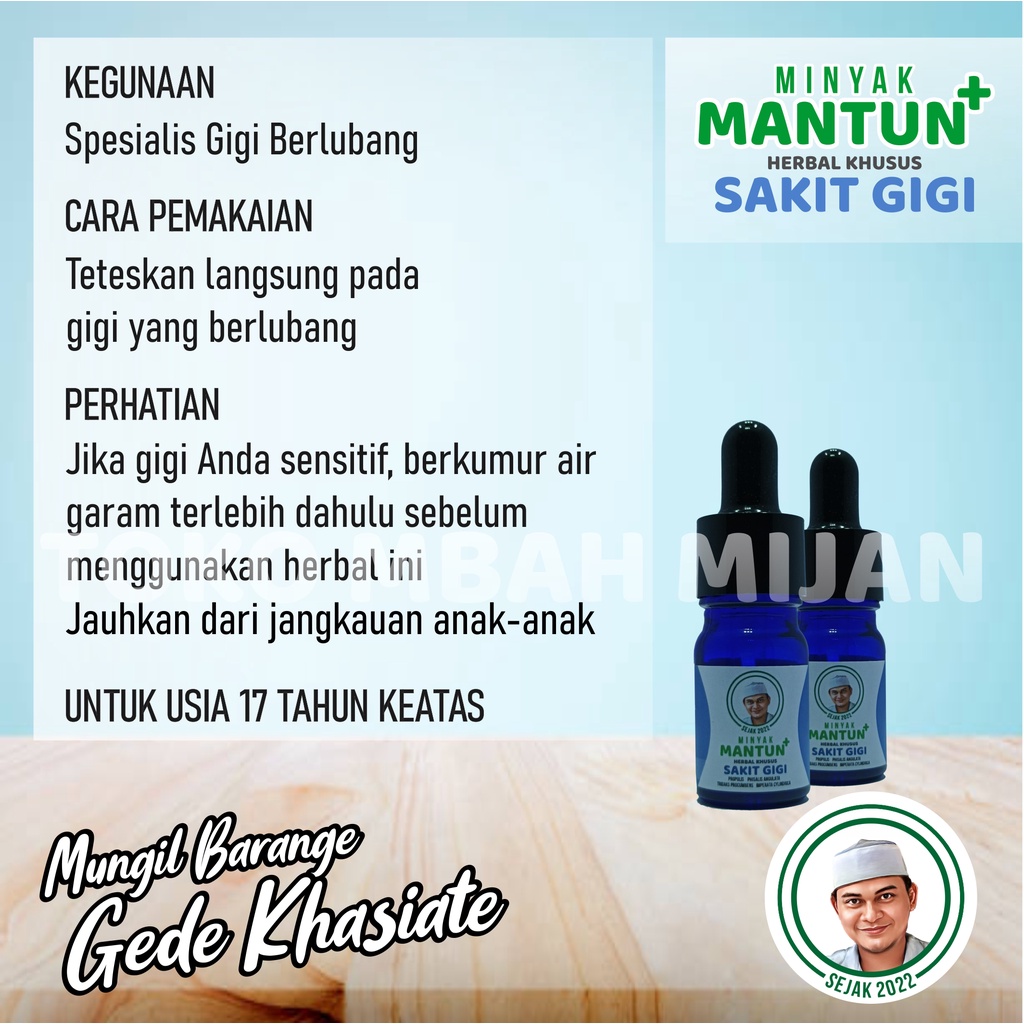 Mantun Biru Herbal Sakit Gigi Berlubang