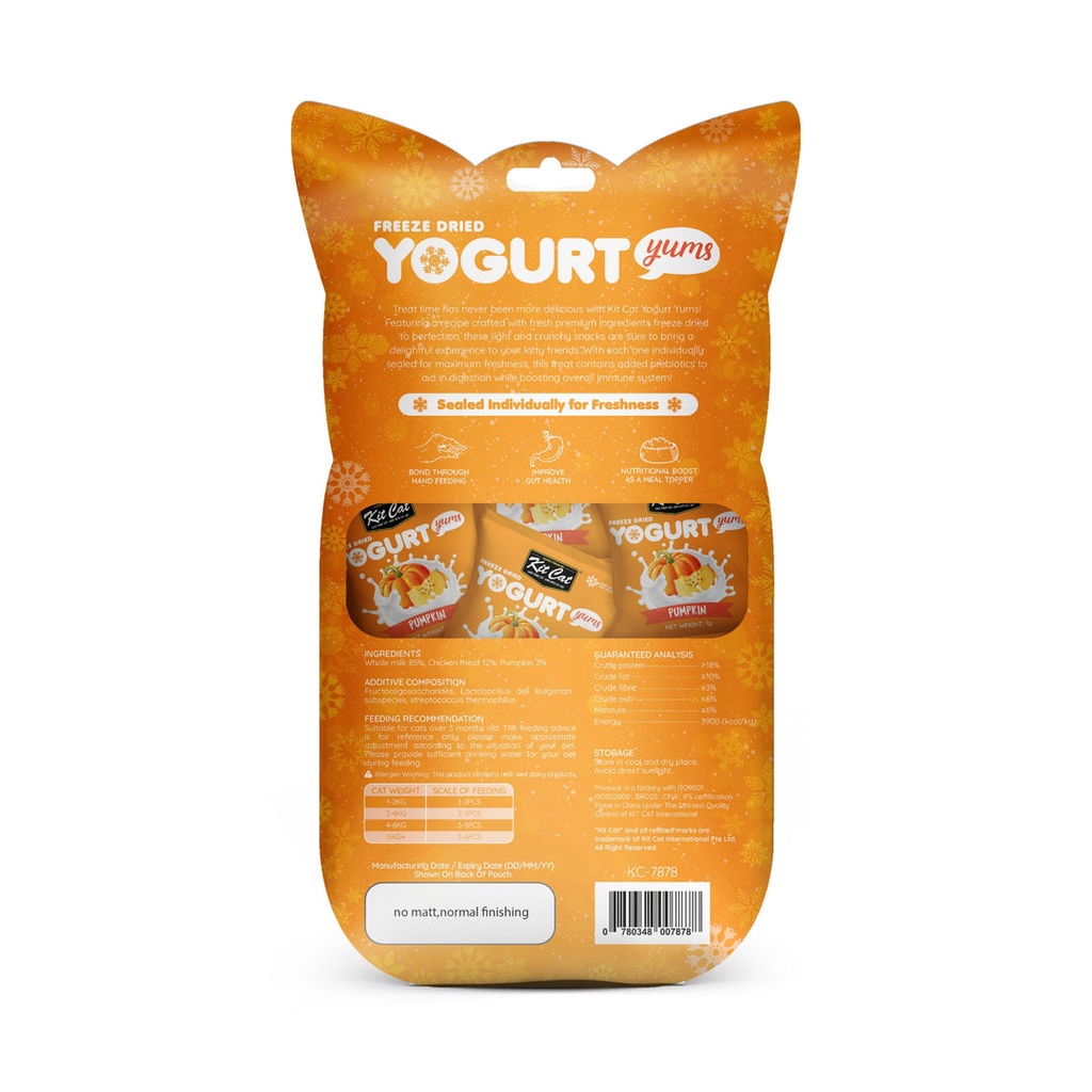 KIT CAT Freeze Dried Yogurt Yums Cat Treat 1 PACK  isi 10pcs (INDIVIDUALLY SEALED)