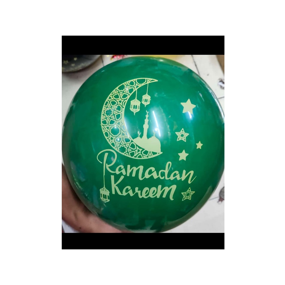 Isi 10 Balon Latex Ramadhan Kareem /Balon Latex Idul Fitri / Balon Hiasan Idul Fitri