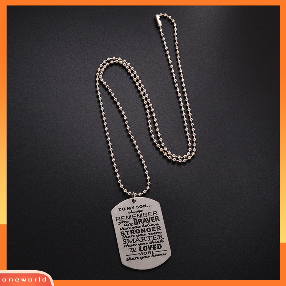 {oneworld} To MY SON Army Style Dog Tag Kalung Pria Liontin Stainless Steel