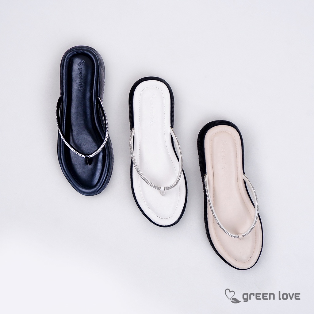 Green Love Sandal Jepit Permata SHANE