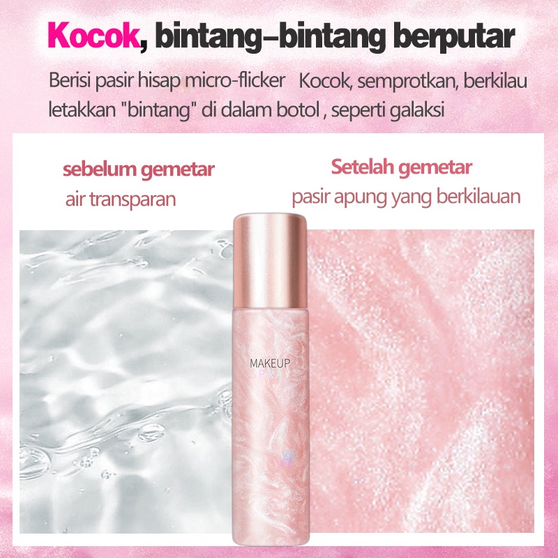 Makeup setting spray Makeup face Spray make up Mist facial spray 120ml pelembab hidrasi kontrol minyak tidak ada iritasi tidak lengket mudah dibawa Tahan air, anti-keringat, air pelembab tanpa riasan, dengan cepat memperbaiki riasan