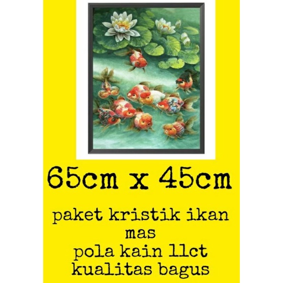paket kristik ikan mas 11ct pola kain kualitad bagus