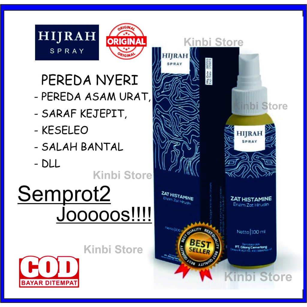 HIJRAH SPRAY SEMPROT PEREDA NYERI ,PEGAL LINU, ASAM URAT, SYARAT KEJEPIT, KESELEO DAN SALAH BANTAL