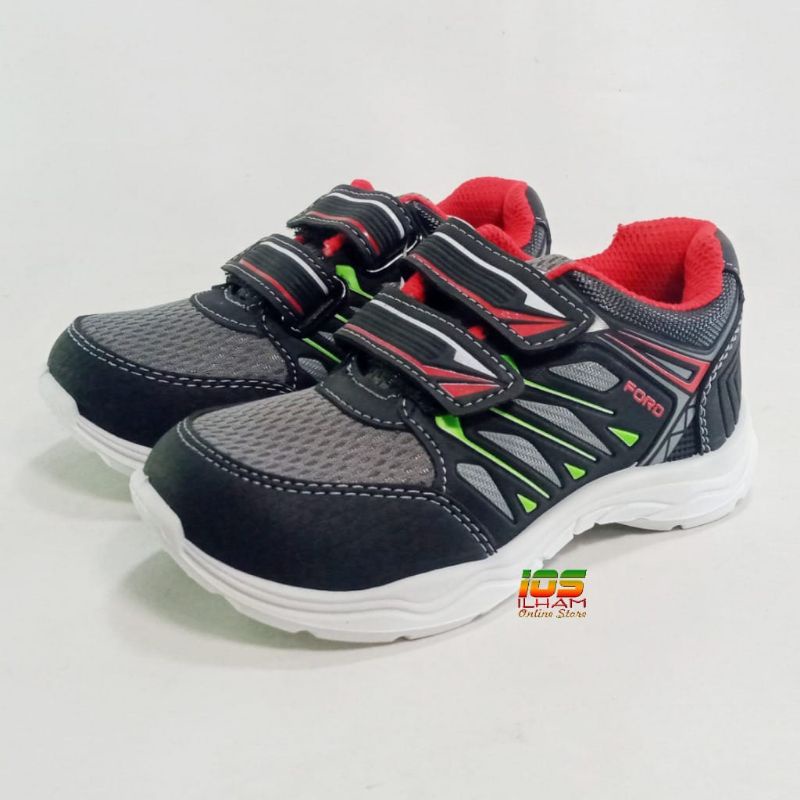 Pro Alto FORD Sepatu Anak TK SD Size 28 Hitam Merah