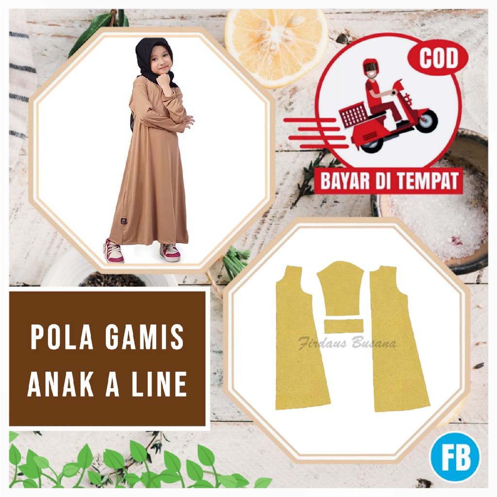 【COD】Pola Gamis Anak Perempuan A Line | Pola Baju Anak Perempuan | Pola Instan Gamis | Pola Jiplak |