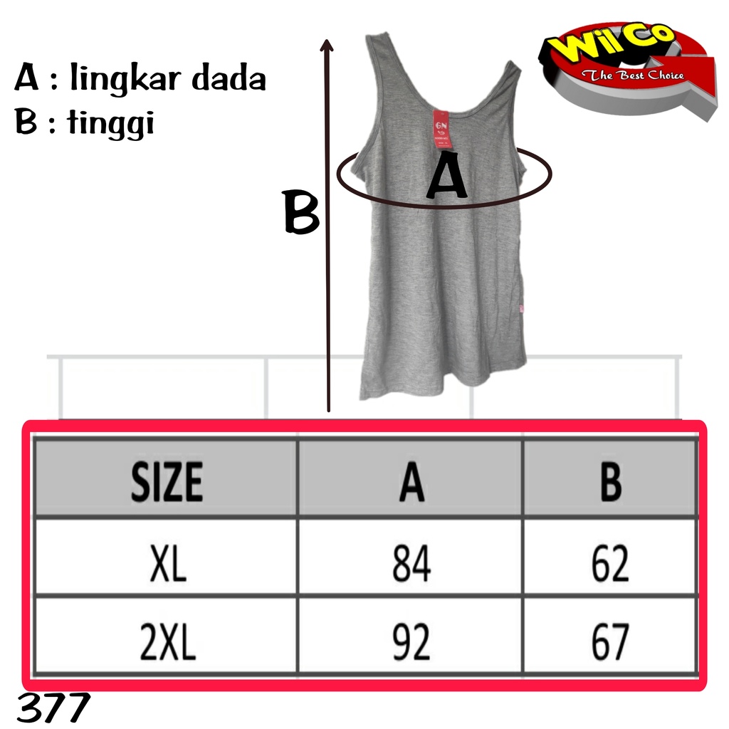 K377 - TANKTOP/KAMISOL ATASAN PAKAIAN DALAM WANITA TALI LEBAR GOLDEN NICK SIZE XL - XXL