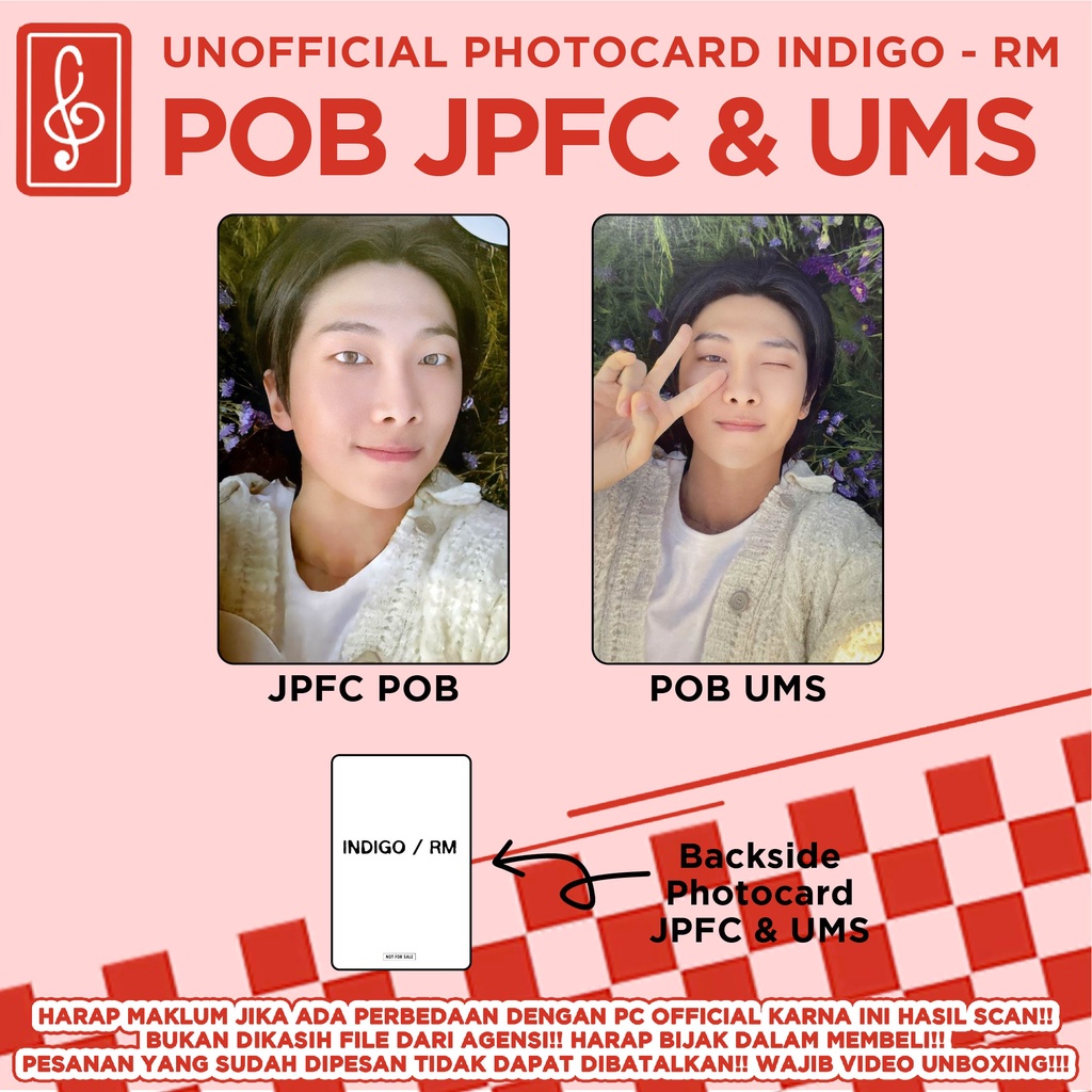 [REPLIKA BTS RM] PHOTOCARD INDIGO UNOFFICIAL