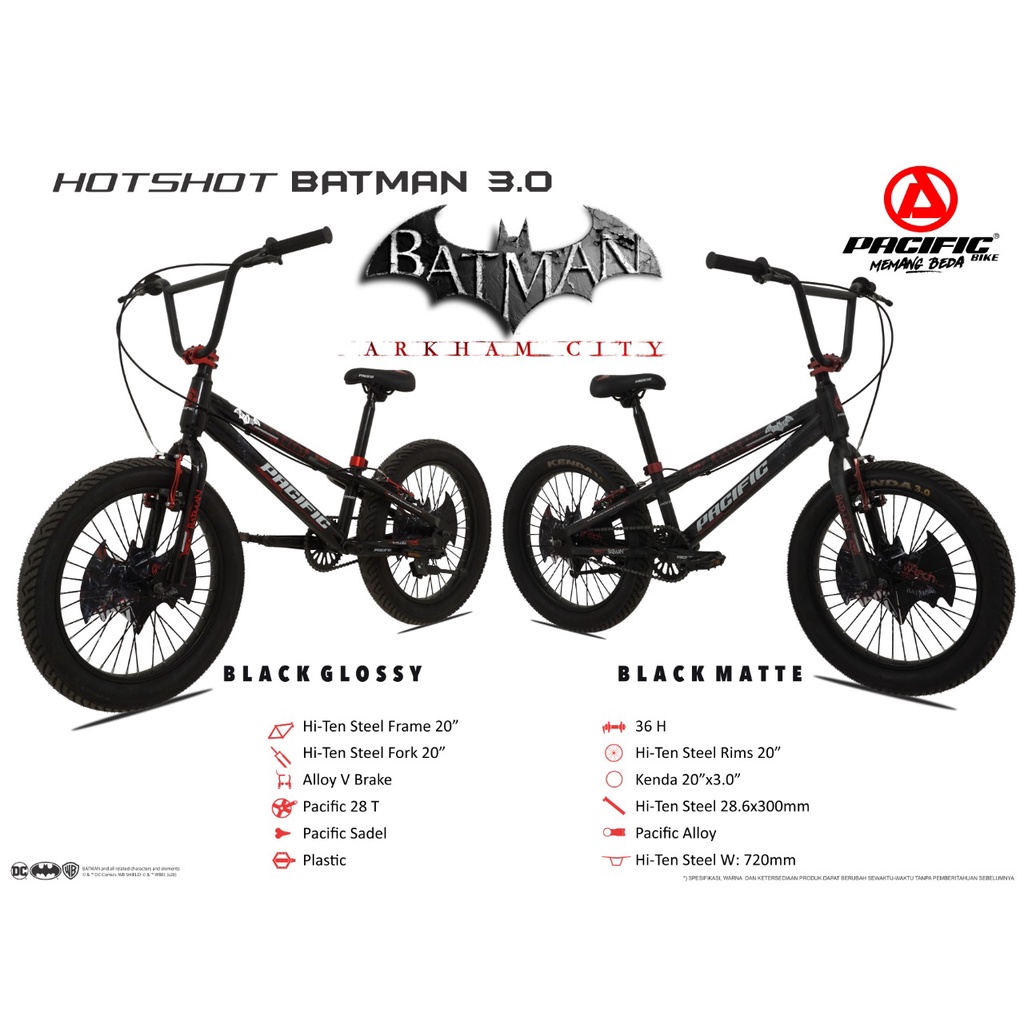 PROMO BMX PACIFIC HOTSHOT BATMAN MOVIE Sepeda Bmx Anak 20 Inch Ban Besar Murah