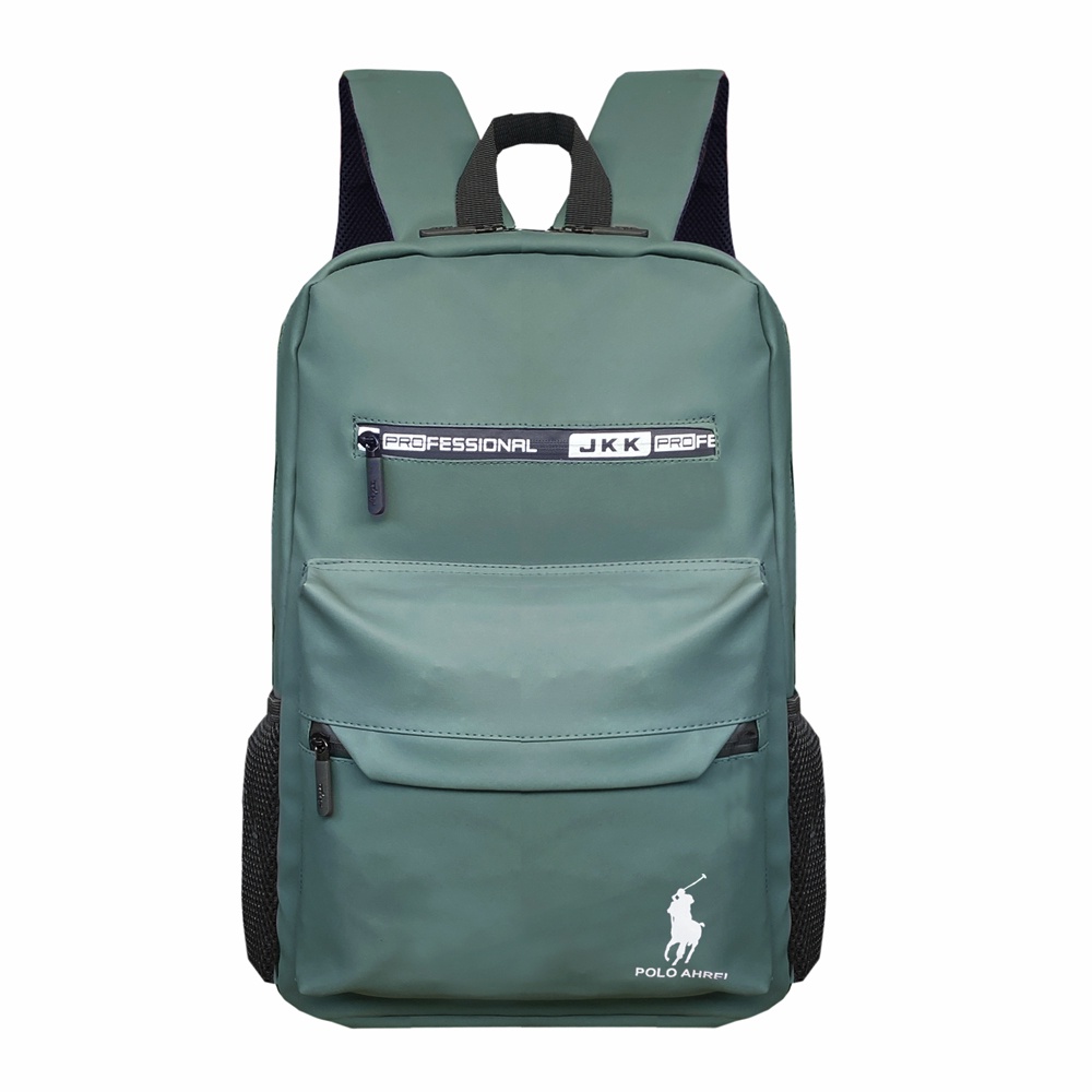 TAS RANSEL UNISEX IMPORT KEDAP AIR MODEL CASUAL TERBARU RANSEL LAPTOP KEKINIAN - MATE GREEN + Raincover