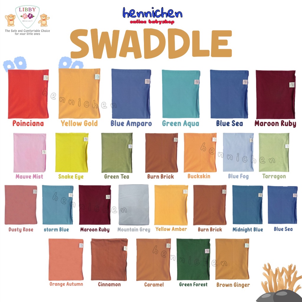 LIBBY BEDONG LIBBY EARTH COLOR SWADDLE EARTH COLOR SERIES BEDONG BAYI ISI 1 PCS