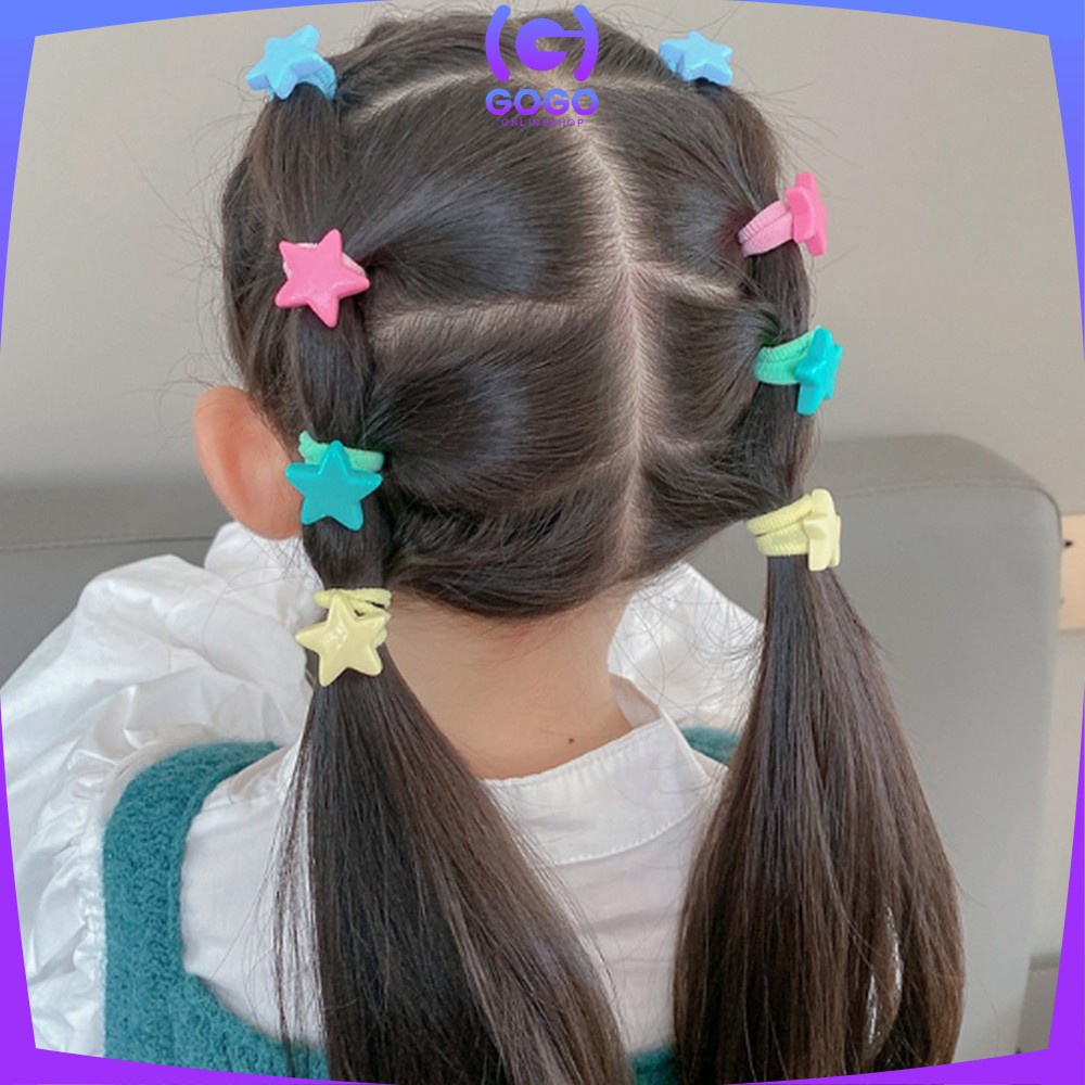 GOGO-C770 Ikat Rambut Mini Anak Perempuan 10IN1 Motif Love Korean Fashion / Set Aksesoris Rambut Anak Karakter Lucu Import