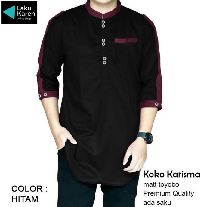 PROMO Baju Koko Karisma - Baju Koko Muslim Lengan 3/4