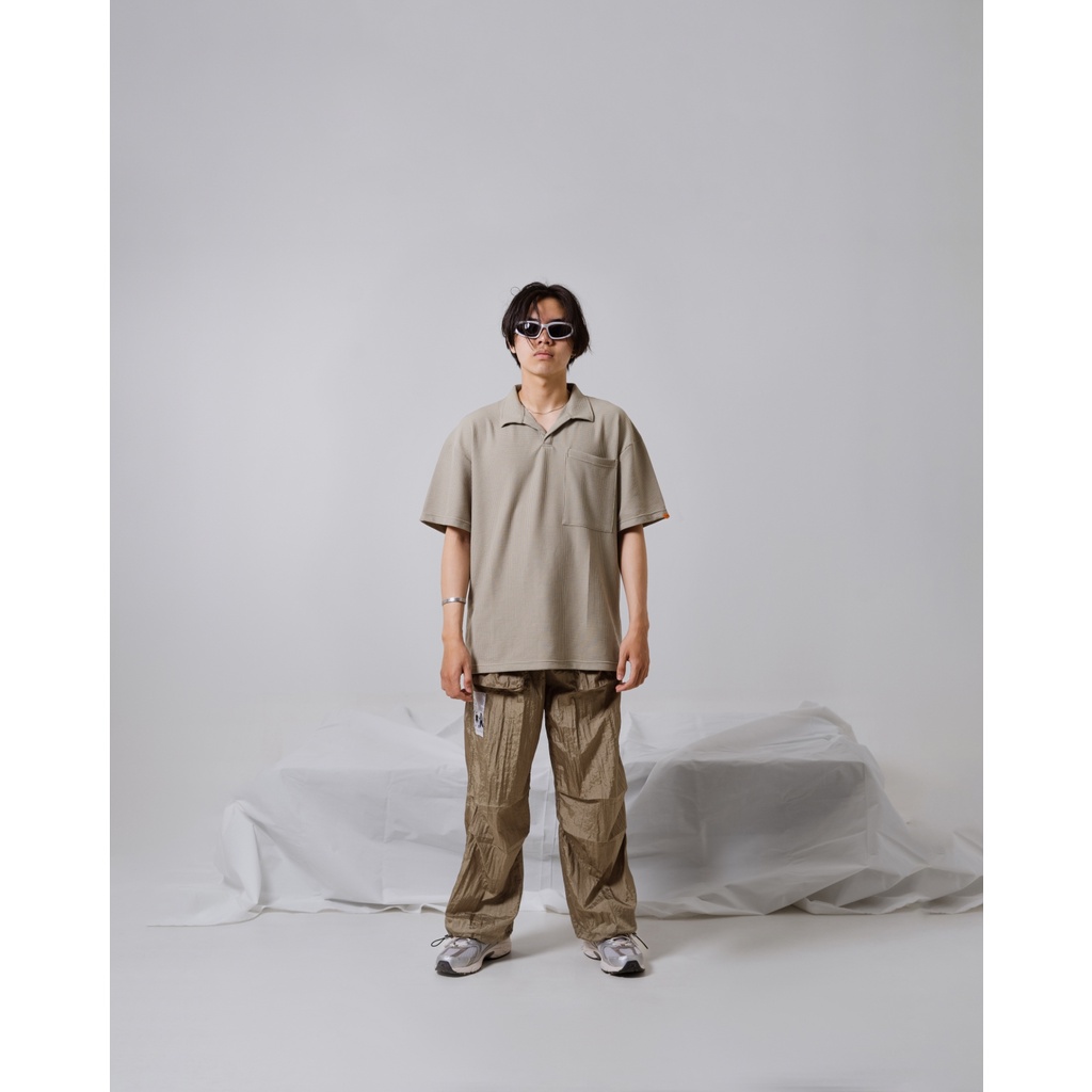 JAVAJONES Oversized Polo Waffle Nolan Matcha | Kaos Polo Pria Wanita