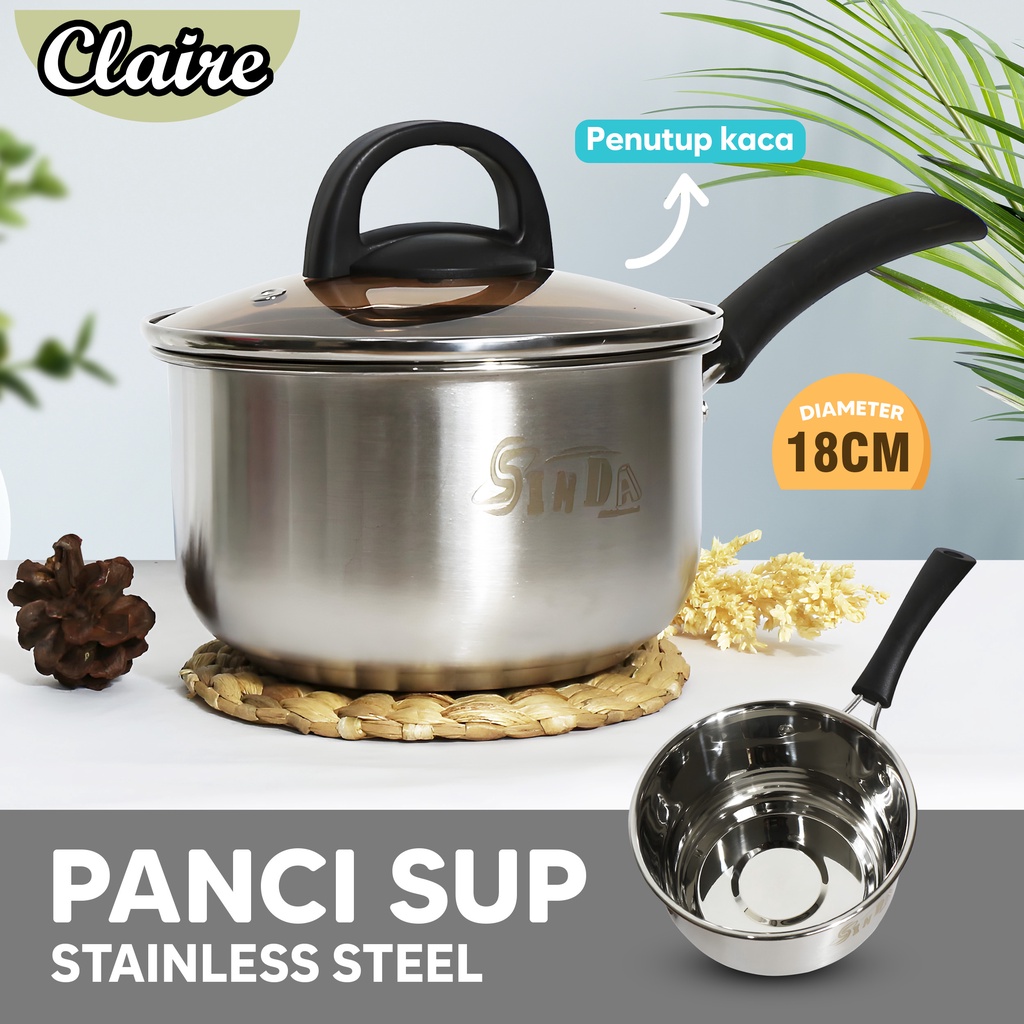 Panci Susu / Set Panci stainless tutup kaca Panci Gagang Panci Sayur / Milk pot