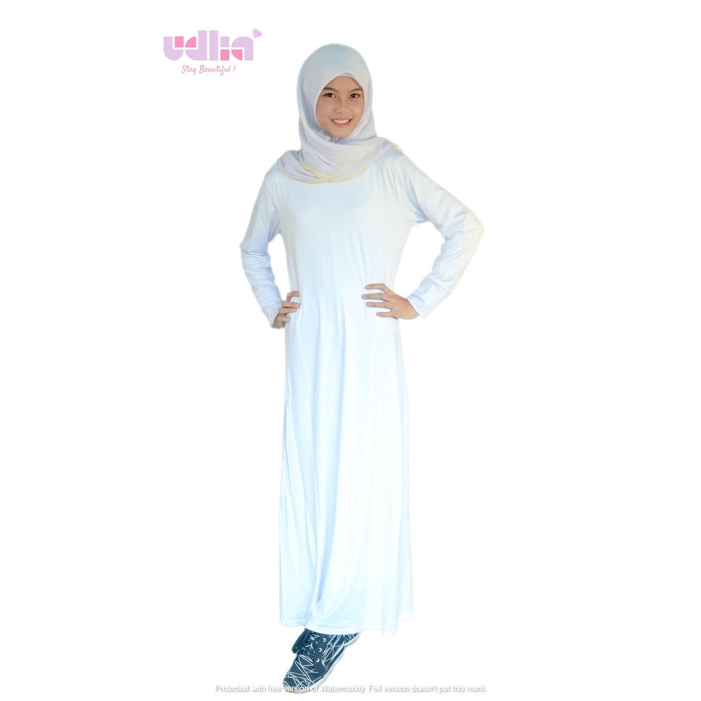 Udlia Gamis Polos Umbrella Jumbo Jersey Emboss