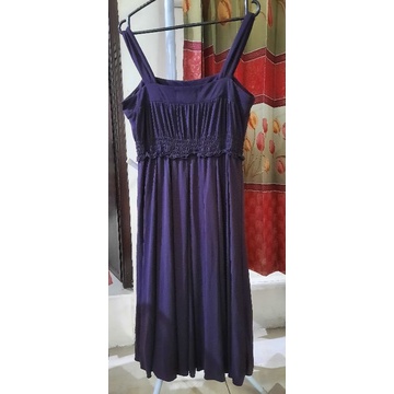 Baju Dress Warna Ungu Tua