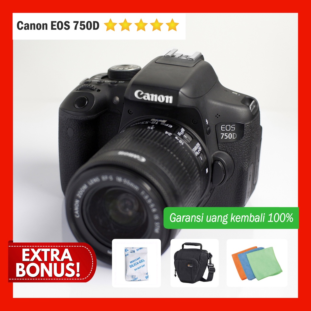 Canon 750D Kamera DSLR Fullset