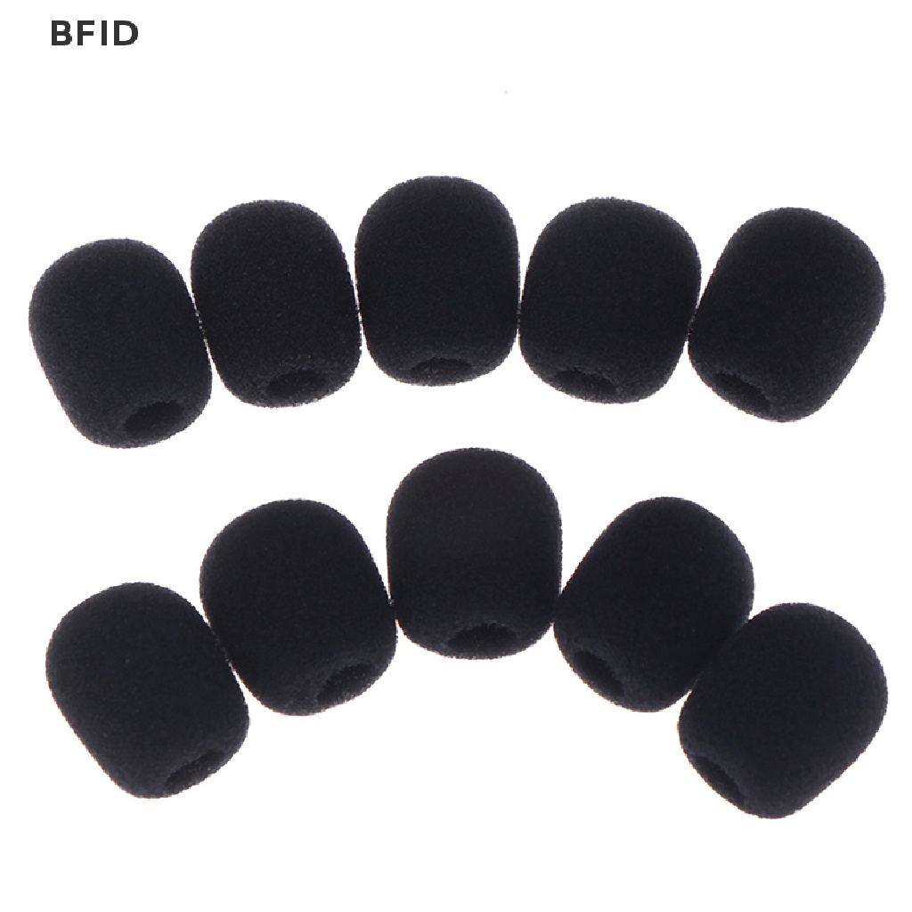 [BFID] 10pcs Headset Mikrofon Hitam Kecil Praktis Kaca Depan Spons Busa Penutup Mic [ID]