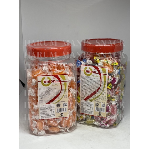 

Permen Kembang Gula Union Candy Aneka Rasa Buah Toples isi 210 pcs