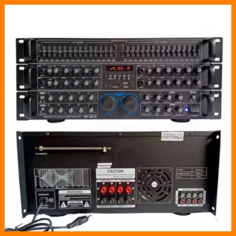 Amplifier KAraoke Marcopolo MC 8810 Original Power Ampli Marcopolo 8810 USB & SD Card