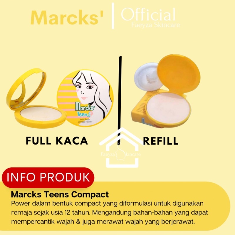 Marcks Teens Reffil Original Marcks Teens Compact Powder Bedak Padat| Marcks Teens Compact Powder Refill
