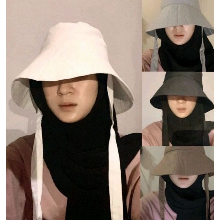 topi bucket wide besar tali panjang / bucket selebgram