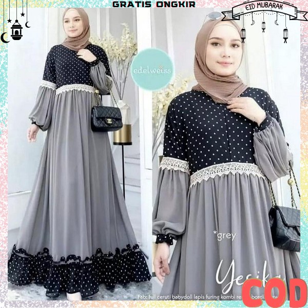 Gamis Terbaru Ori Remaja Jumbo Hitam Baju Murah Perempuan Bsju Hitam Polos Premium Daster Raya Buju 