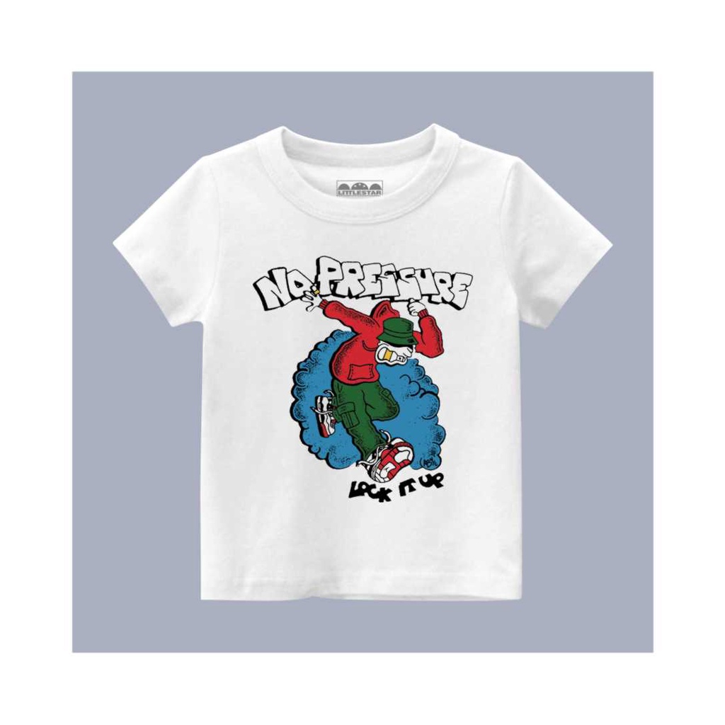 Baju anak Kaos band NO PRESSURE - LOCK IT UP Kaos anak laki-laki dan perempuan untuk usia 1-8 tahun
