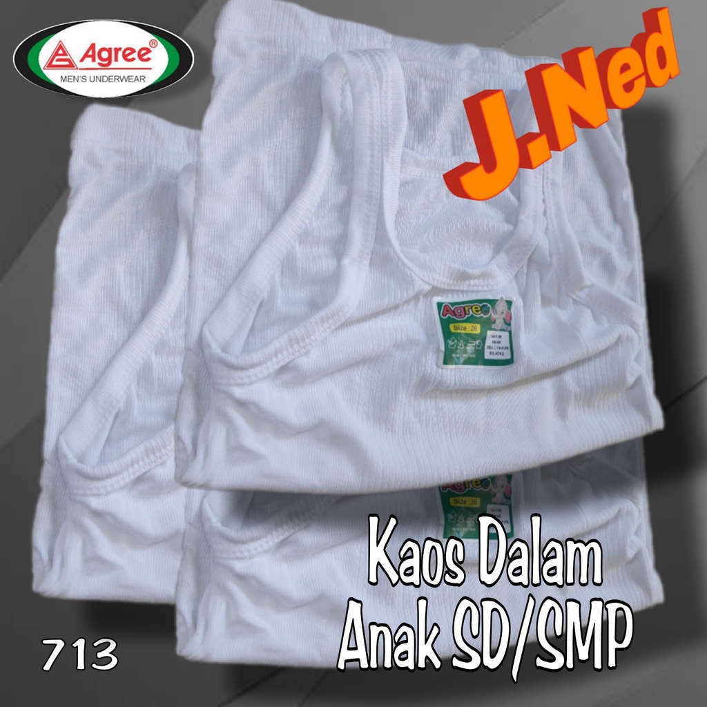 J713 KAOS DLAM ANAK SINGLET AGREE USIA 3 SAMPAI 15 TH