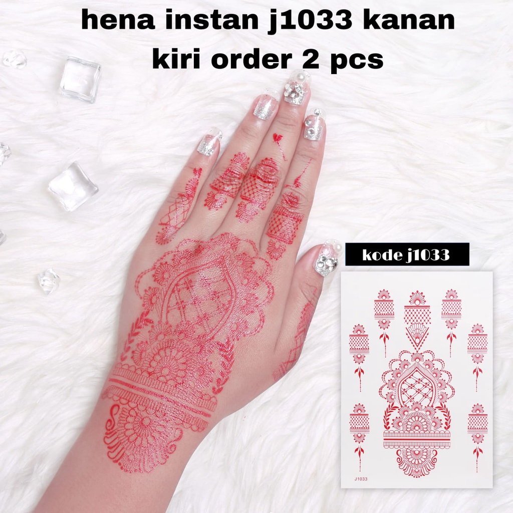 2 PCS HENA INSTAN MERAH MARON PREMIUM / MOTIP HENA YANG MEWAH / FRE GLITER MANIK DAN SAMPLE