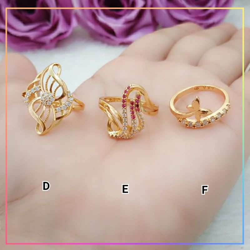 Cincin xuping cincin dewasa permata kupu terbaru perhiasan lapis emas A178