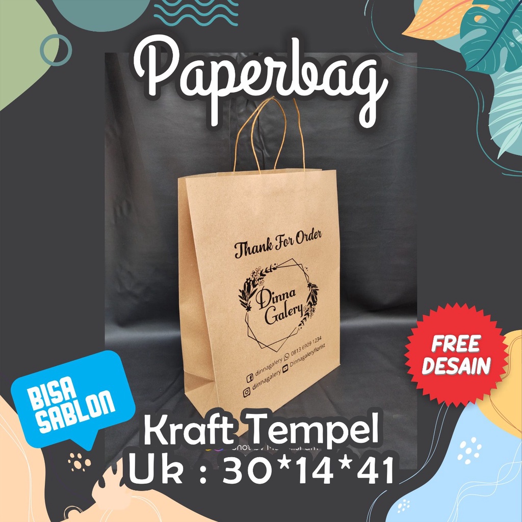 Jual Paperbag Jumbo Sablon Custom Paperbag Kraft Besar Dengan Sablon